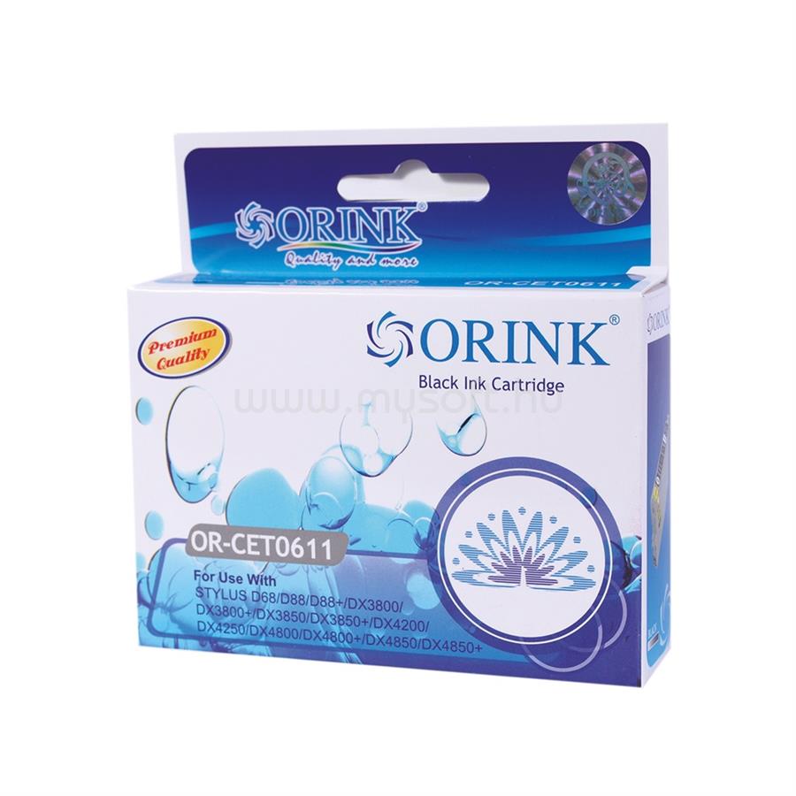 ORINK Utángyártott Epson T0611 tintapatron black ORINK