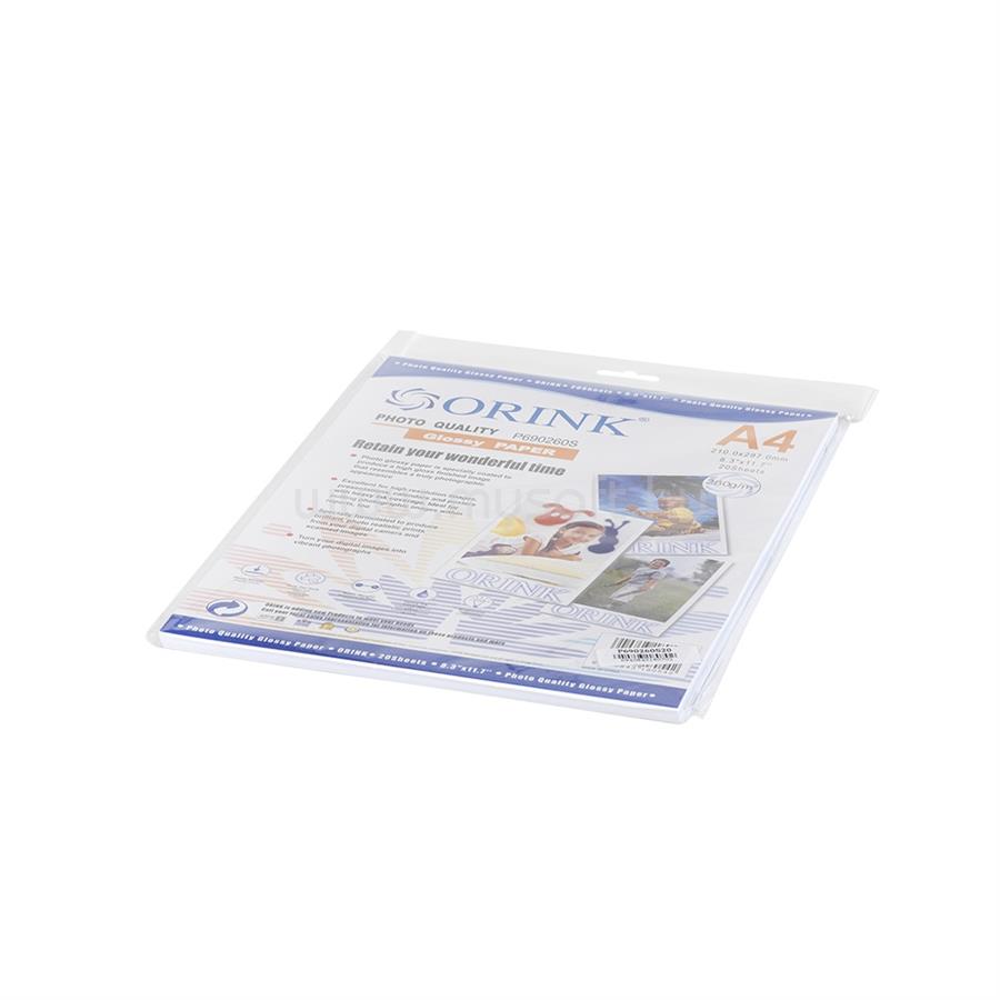 ORINK Fotópapír Pp A4, S 260g. 20lap fényes (P690260S20)