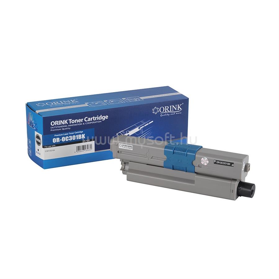 ORINK Utángyártott Oki C301/C321 toner black ORINK