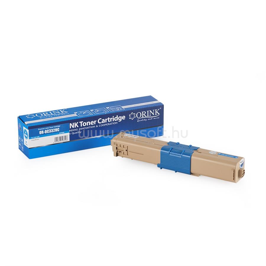 ORINK Utángyártott Oki C332/MC363 toner cyan 3K
