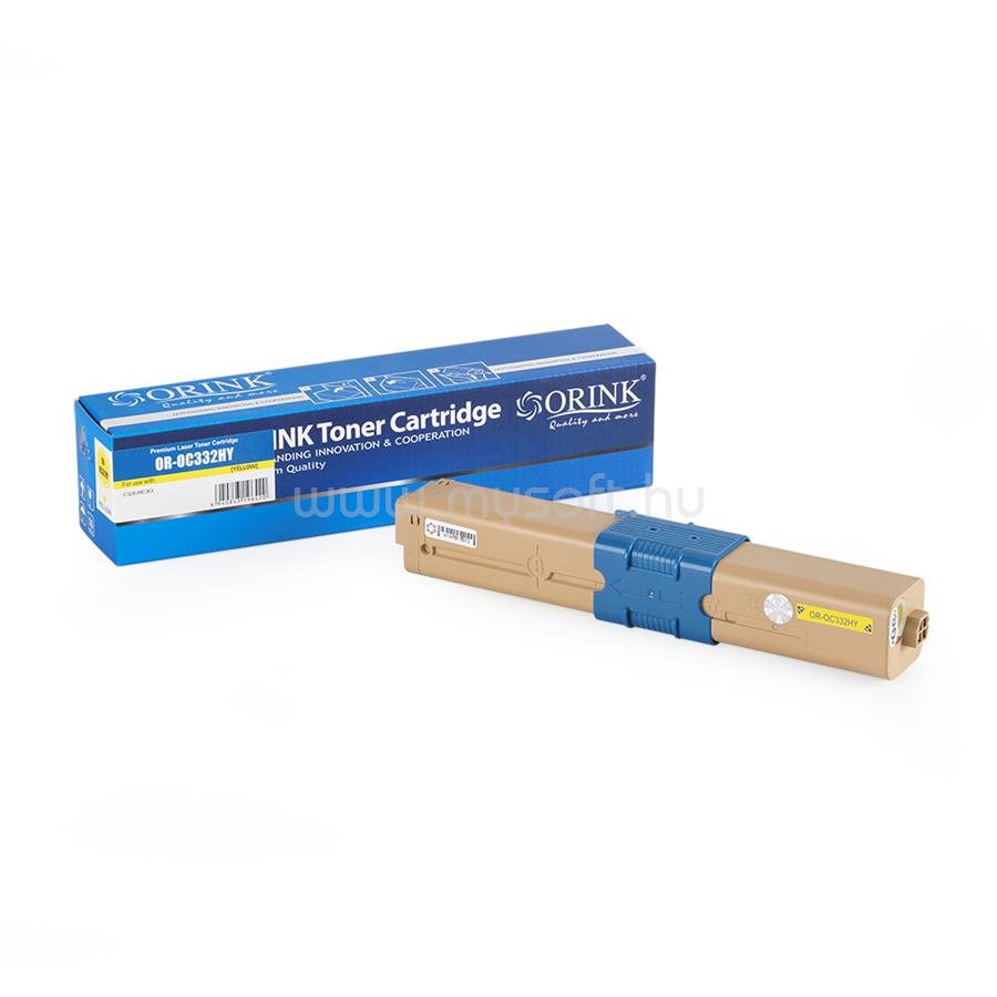 ORINK Utángyártott Oki C332/MC363 toner yellow 3K
