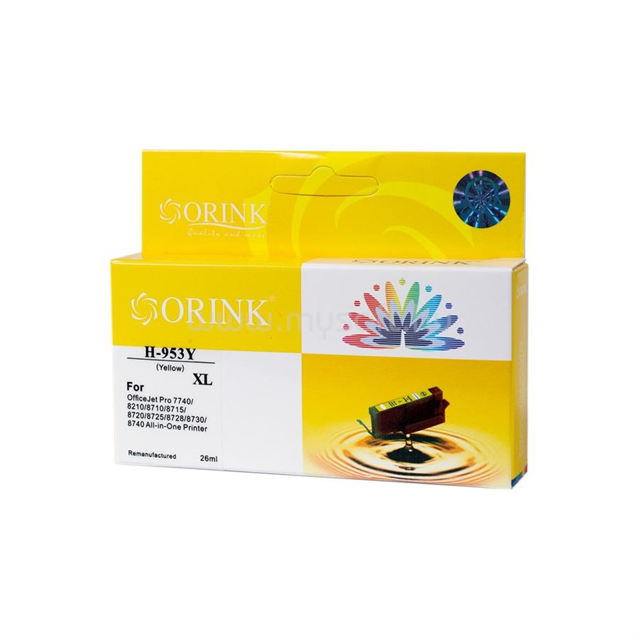 ORINK Utángyártott Hp 953XL/F6U18AE tintapatron yellow ORINK