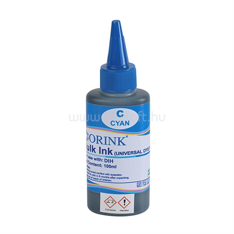 ORINK Utángyártott Ink Hp Universal dye cyan 100ml ORINK