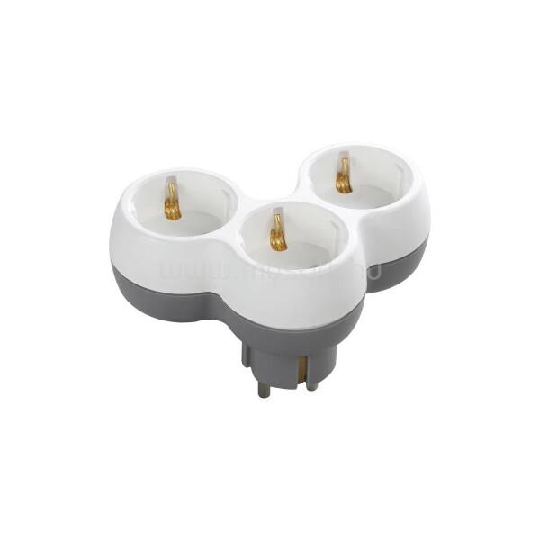 ORNO ORNO, OR-AE-13239(GS), 3x2P+E, 3-as elosztó, 230V, 16A, IP20, 123X84X58,5mm, Fehér/Szürke