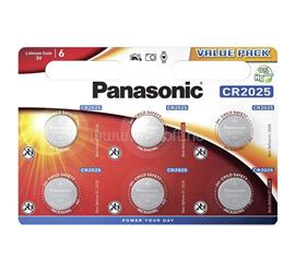 PANASONIC gombelem (CR2025, 3V, lítium) 6db/csomag CR-2025EL/6BP small