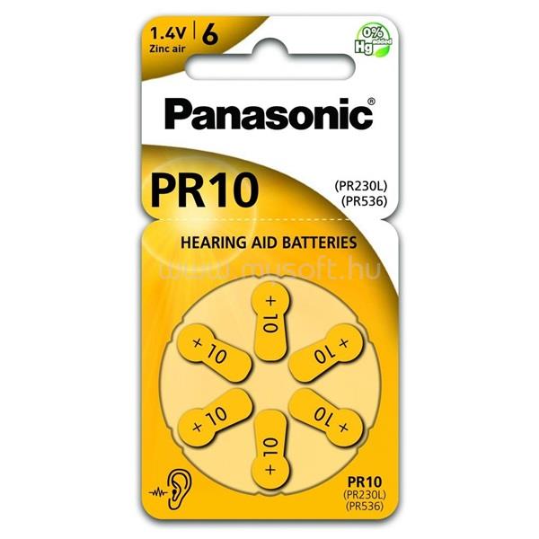 PANASONIC PR-230(10)/6LB PR10 cink-levegő hallókészülék elem 6 db/csomag