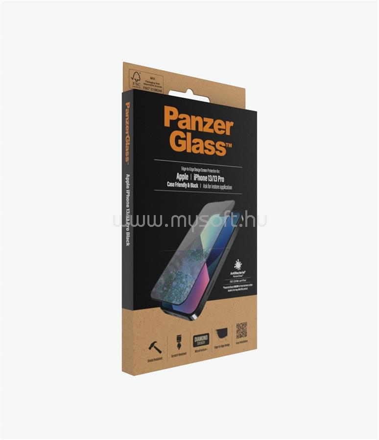 PANZERGLASS Apple iPhone 12/12 Pro Case Friendly AB, Black