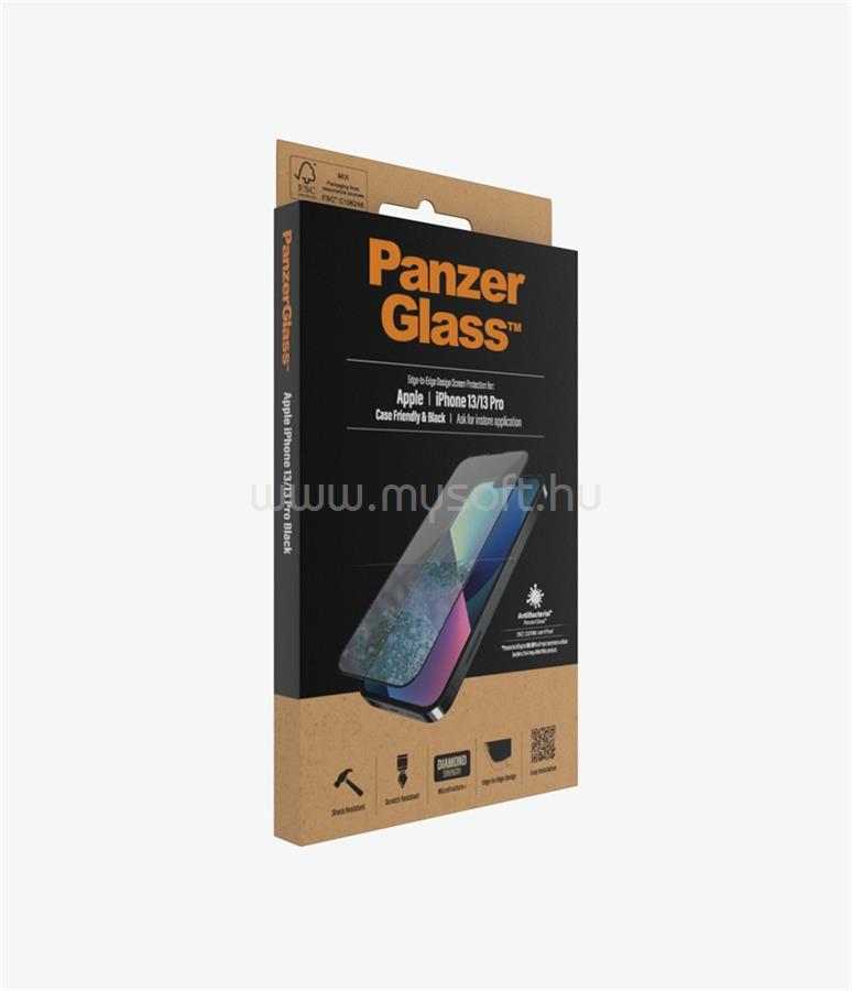 PANZERGLASS Apple iPhone 12 Pro Max Case Friendly AB, Black fólia