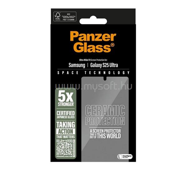 PANZERGLASS Samsung S25 Ultra PANZERGLASS CERAMIC képernyővédő üveg 3D, 9H, ÁTLÁTSZÓ