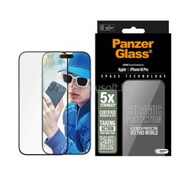 PANZERGLASS iPhone 16 Pro CERAMIC PROTECTION ULTRA-WIDE FIT képernyővédő üveg 3D, kerámia + segédkeret, FEKETE PANZERGLASS_2854 small