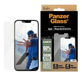 PANZERGLASS iPhone 17e / 16e / 14 PANZERGLASS CLASSIC FIT képernyővédő üveg extra karcálló, ütésállóság + segédkeret, ÁTLÁTSZÓ PANZERGLASS_PGRCLFIG29845 small