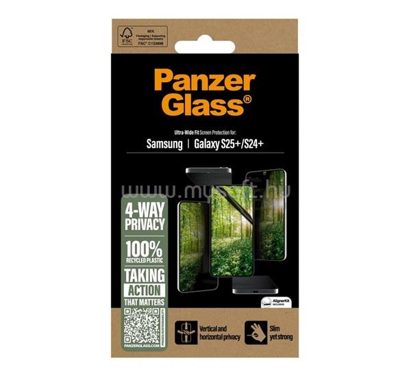 PANZERGLASS PANZERGLASS ECO MATRIX 4-WAY képernyővédő üveg flexibilis, betekintés védelem + segédkeret, ÁTLÁTSZÓ