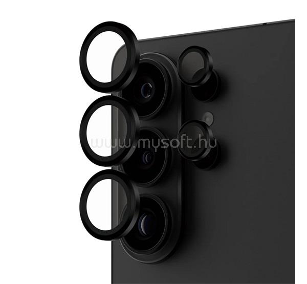 PANZERGLASS Samsung S26 Ultra PANZERGLASS HOOPS BLACK METAL kameravédő üveg 9H, fém + segédkeret, FEKETE