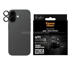 PANZERGLASS iPhone 17 / 16 Plus / 16 HOOPS CERAMIC II kameravédő üveg 9H + segédkeret FEKETE PANZERGLASS_PG53111 small