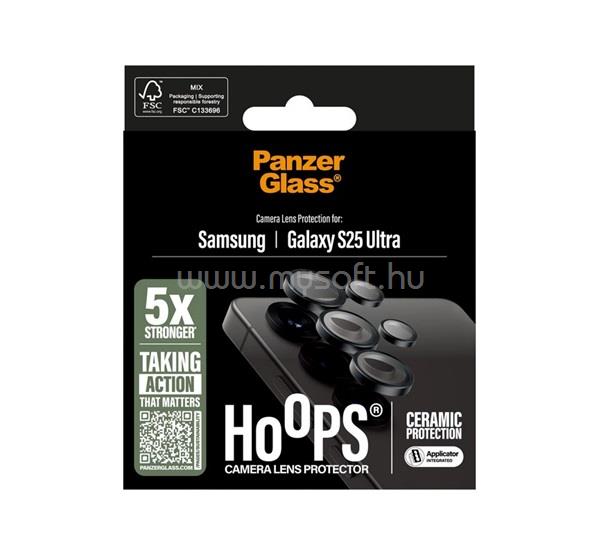 PANZERGLASS Samsung S25 Ultra HOOPS CERAMIC kameravédő üveg 9H + segédkeret ÁTLÁTSZÓ