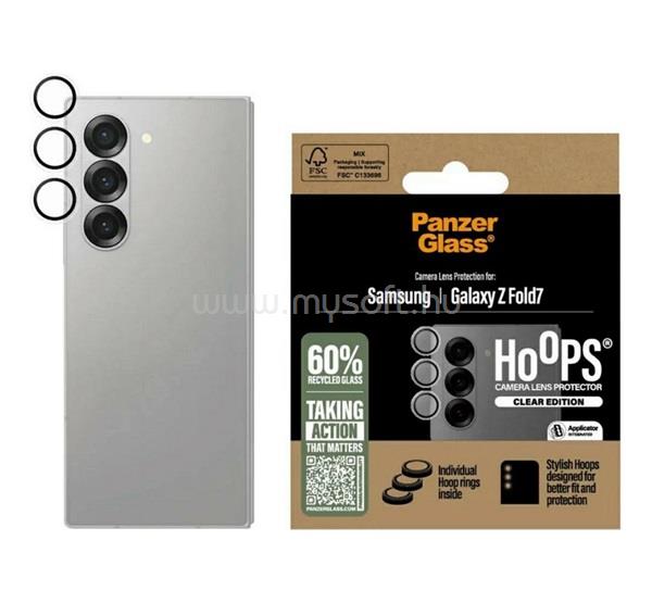 PANZERGLASS Samsung Z Fold7 HOOPS kameravédő üveg 9H + segédkeret ÁTLÁTSZÓ