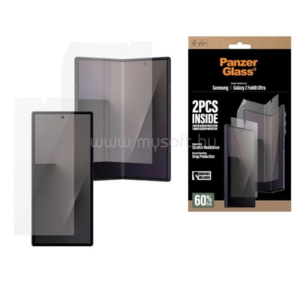 PANZERGLASS Samsung Z Fold8 Ultra PANZERGLASS képernyővédő fólia 2db extra karcálló, külső + belső kijelző, ÁTLÁTSZÓ