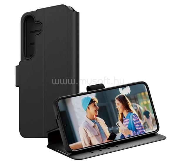 PANZERGLASS Samsung A57 5G PANZERGLASS CARE WALLET tok álló, bőr hatású FLIP, kameravédő, FEKETE