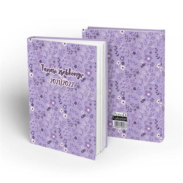 PD SCHOOL Purple Floral 2021-2022 200 oldalas tanári zsebkönyv