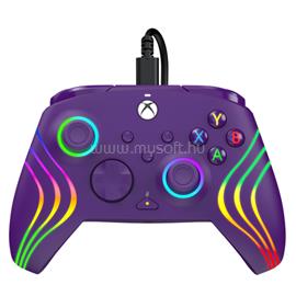 PDP Afterglow Wave Xbox Series X|S/Xbox One/PC RGB LED lila vezetékes kontroller 049-024-PR small