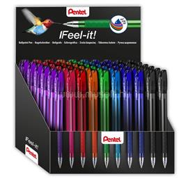 PENTEL Golyóstoll kupakos 0,35mm, háromszög fogózóna Feel it BX487-5E 60 db-os display PENTEL_32667 small