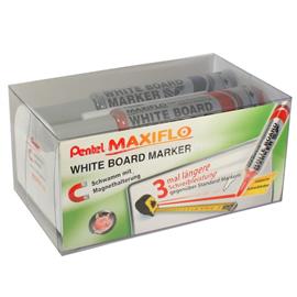 PENTEL Táblamarker+törlő készlet 2,5mm, kerek hegyű, Maxiflo Pentel, 4 klf. szín PENTEL_MWL5M4N small