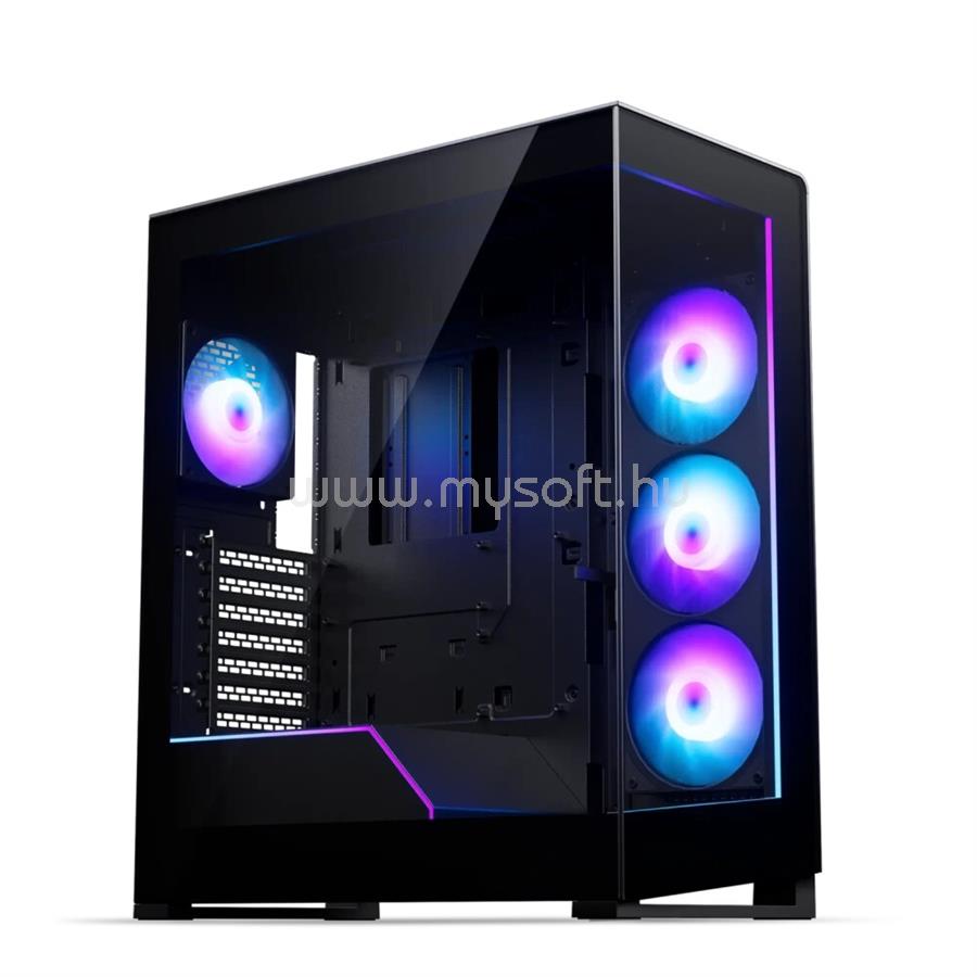 PHANTEKS NV5X számítógépház - E-ATX, edzett üveg, 4db S25 ARGB ventilátor, fekete