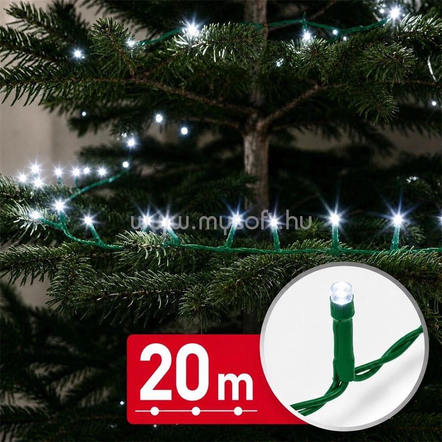 PHENOM FÉNYFÜZÉR, 20 M, HIDEGFEHÉR, 400 LED, 100-240V, 6W, ZÖLD KÁBEL