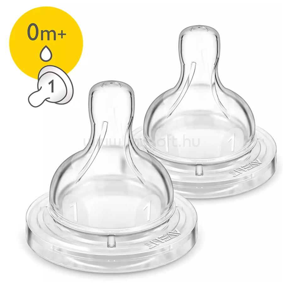 PHILIPS Avent Classic+ SCF631/27 2 x 1 lyukú újszülött pótcumi 0h+