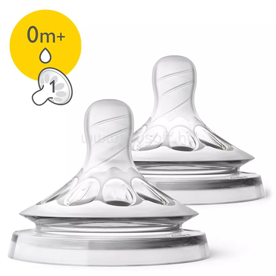 PHILIPS Avent Natural SCF041/27 2 x újszülött, 1 lyukú pótcumi 0h+