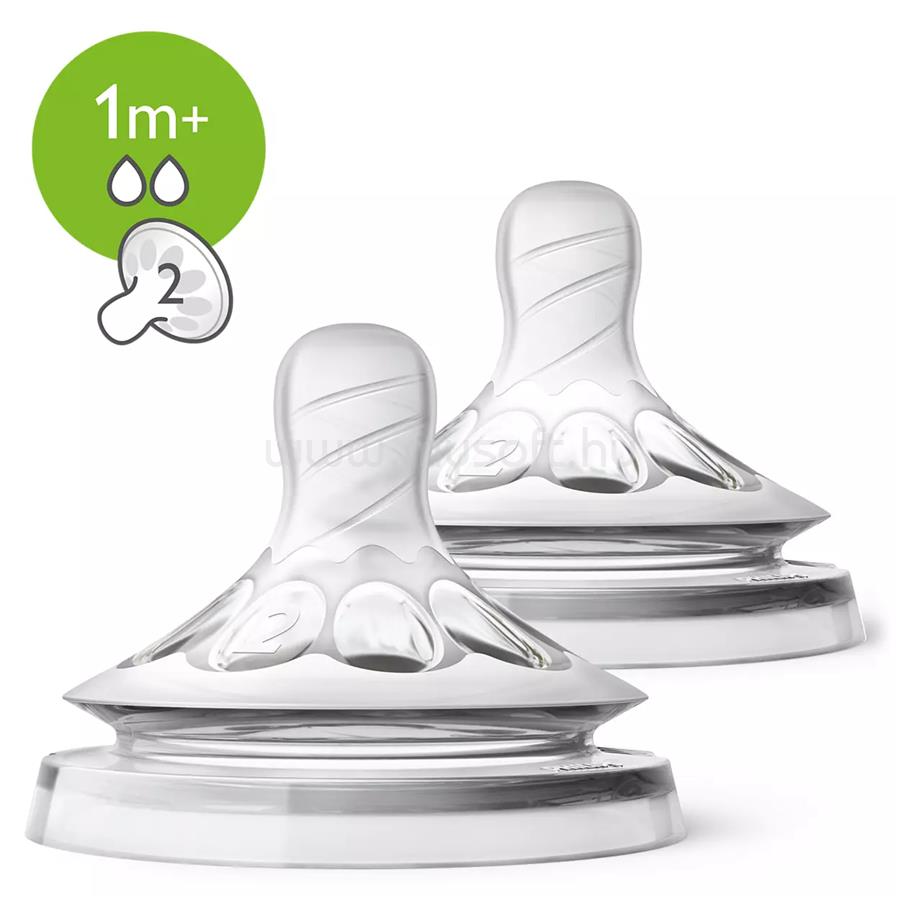 PHILIPS Avent Natural SCF042/27 2 x lassú folyású, 2 lyukú pótcumi 1h+