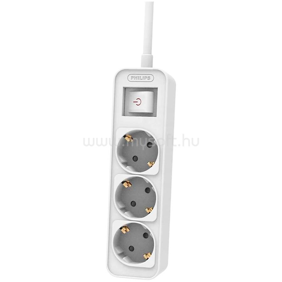 PHILIPS Convenient power cable, master switch on,off, white color