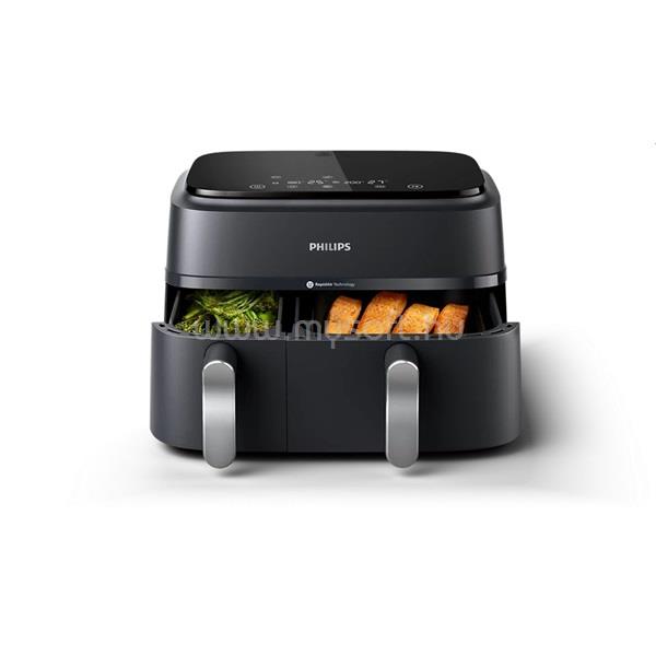 PHILIPS DualBasket NA351/00 fekete 9 L forrólevegős sütő