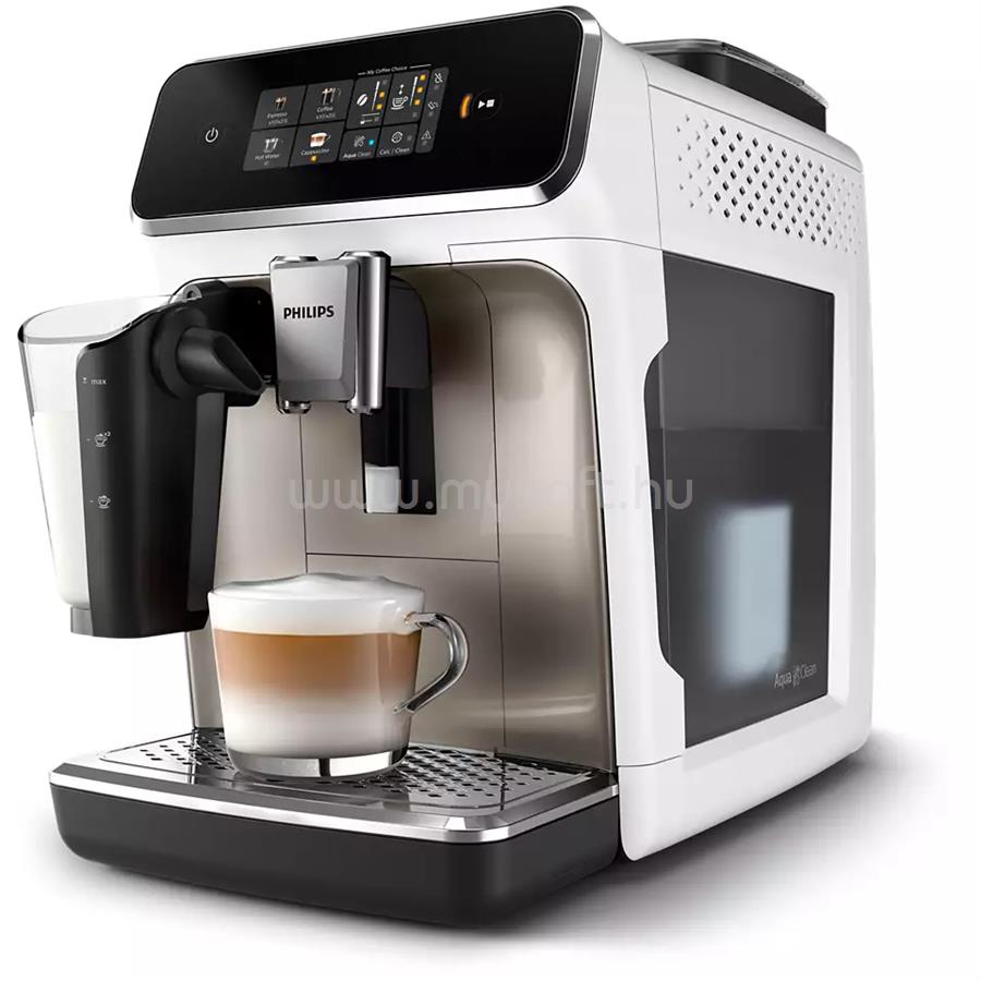 PHILIPS EP2333/40 2300 LatteGo tejhabosítóval automata kávéfőző (fehér-króm)