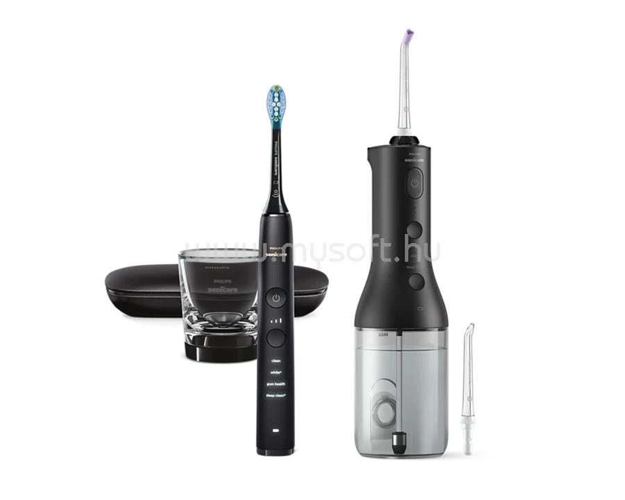 PHILIPS HX3886/43 elektromos fogkefe és fogköztisztító csomag, fekete