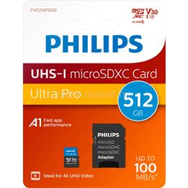 PHILIPS Micro SDXC memóriakártya 512GB Class 10 UHS-I U3 Adapter PH114272 small