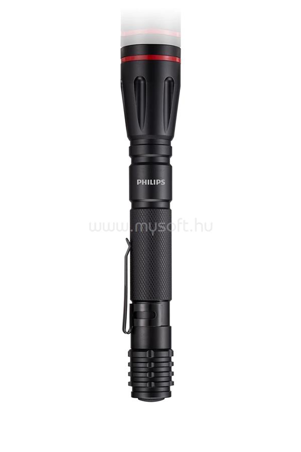 PHILIPS LED flashlight 2AA, up to 160 lumens, 2.5 - 5 hours runtime high/low mode, IPX4 water resistance, single blister pack, includes batteries