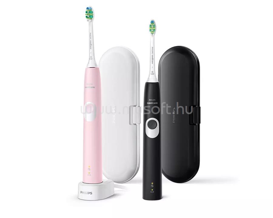 PHILIPS Sonicare ProtectiveClean Series 4300 szónikus elektromos fogkefe dupla szett (rózsaszín és fekete)