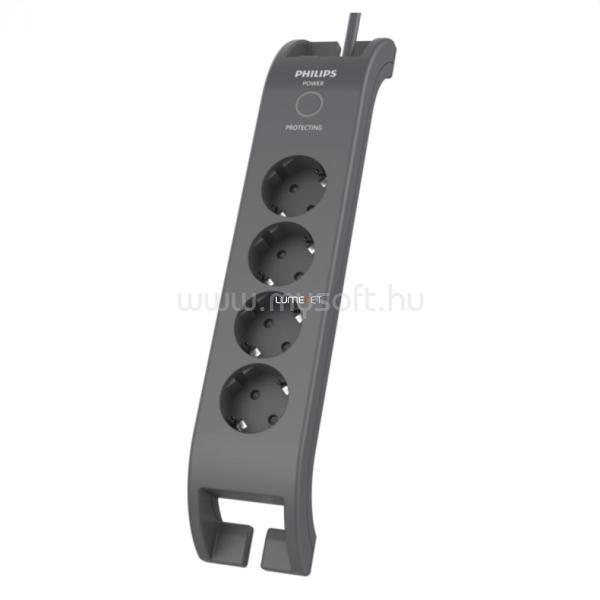 PHILIPS Surge protector, 4 outlets, reliable protection, power and surge indicators, max current: 16 A, energy absorption (3-line protection): 900 J, max power: 3680 W, 2 m cable