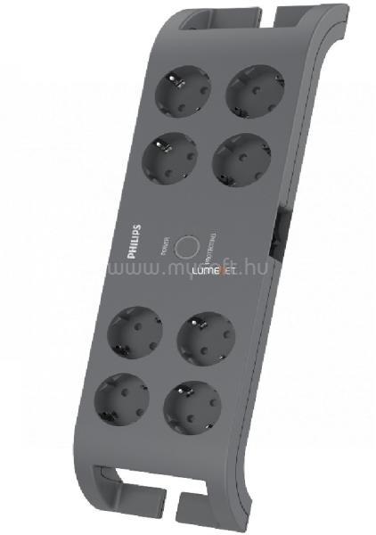 PHILIPS Surge protector, 8 outlets, reliable protection, power and surge indicators, max current: 16 A, energy absorption (3-line protection): 900 J, max power: 3680 W, 2 m cable
