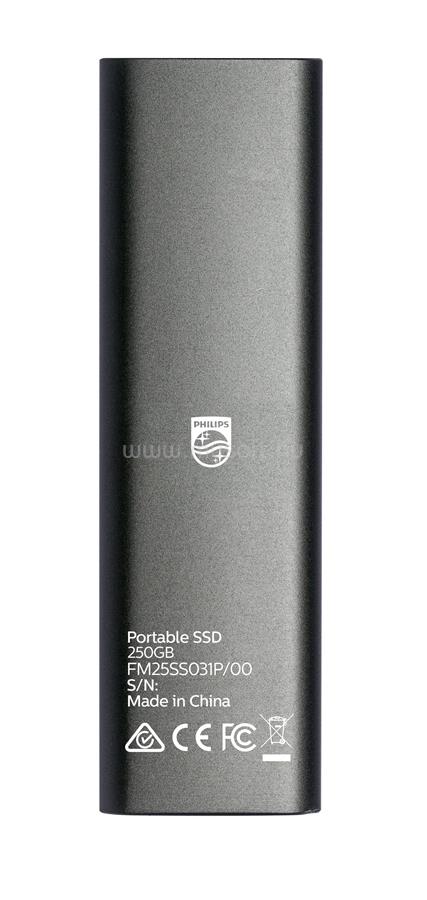 PHILIPS SSD 250GB USB-C Ultra Speed (szürke)