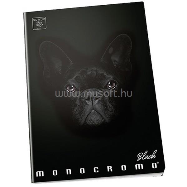 PIGNA Monocromo Black A5 42lapos kockás füzet