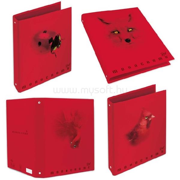 PIGNA Monocromo Red A4 4 gyűrűs 40 mm gerinccel gyűrűs könyv
