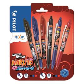 PILOT FriXion NARUTO Limited Edition Ball és Clicker fekete, kék, piros, 6 db-os rollerirón BL-FR-BLR+BLRT-FR7-BLR-NR small