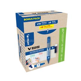 PILOT Táblamarker 2,3mm, kerek hegyű, utántölthető medium V-Board Master 10+10 kék PILOT_57127 small