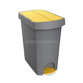 PLANET Szemetes kuka pedálos műanyag 60 literes Pelikán Slim eco antracit színű sárga tetővel UP232-214 PLANET_53752 small