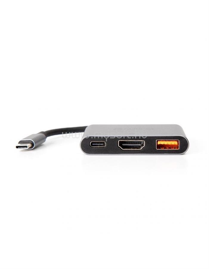 PLATINET USB-C 3.2 Gen2 10GB/S Media Hub 3in1 HDMI 4K USB-A 3.2 USB-C PD 100W Aluminium