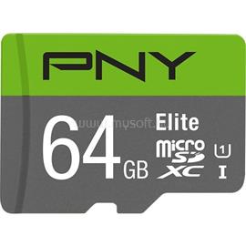 PNY ELITE 64GB CLASS 10/UHS-I U1 MICROSDXC memóriakártya P-SDUX64U185GW-GE small