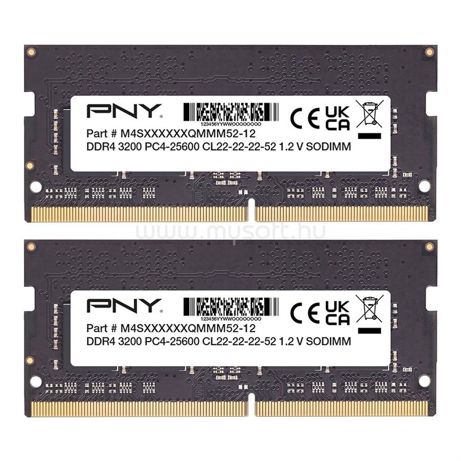 PNY SODIMM memória 2X8GB DDR4 3200MHz CL22 PERFORMANCE