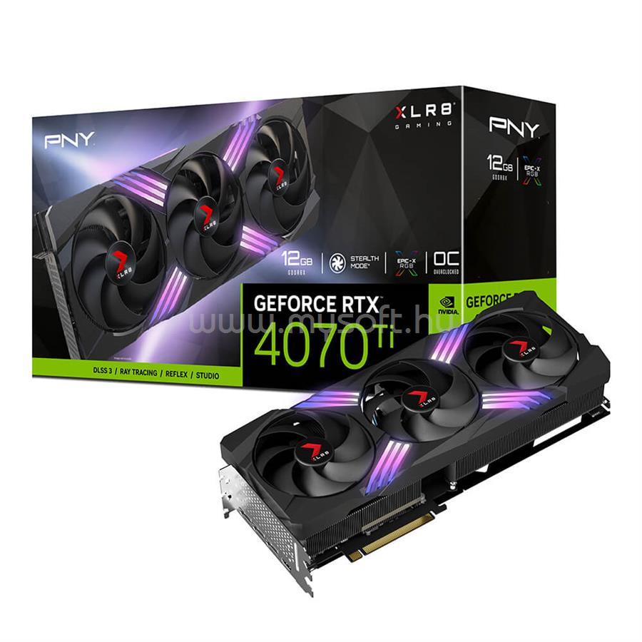 PNY Videokártya nVidia GeForce RTX 4070 TI GAMING VERTO XLR8 12GB OC
